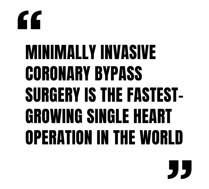 Minimally invasive coronary bypass surgery is the fastest-growing single heart operation in the world